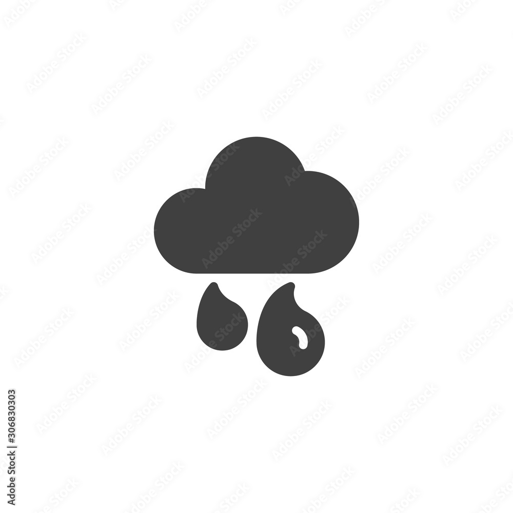 Light rain, weather vector icon. filled flat sign for mobile concept and web design. Cloud and rain drops glyph icon. Symbol, logo illustration. Vector graphics Light rain, weather vector icon. filled flat sign for mobile concept and web design. Cloud and rain drops glyph icon. Symbol, logo illustration. Vector graphics