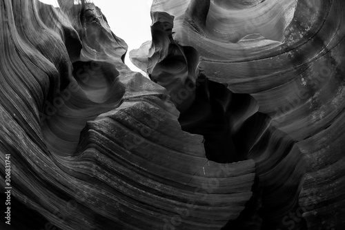 Black and White Pictures of the Antelope Canyon, Arizona, USA