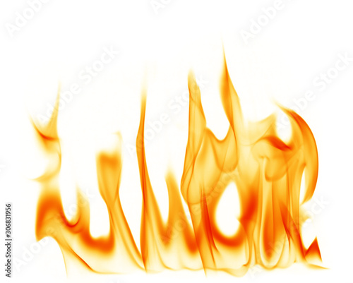 Flames on white background