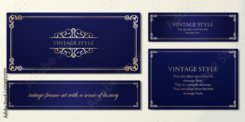 高級感のあるフレームデザイン、カードデザインのテンプレート