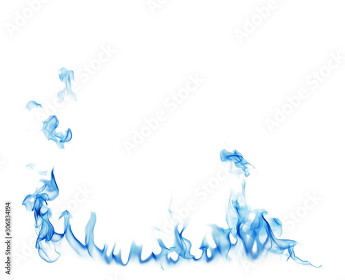 Blue smoke on a white background