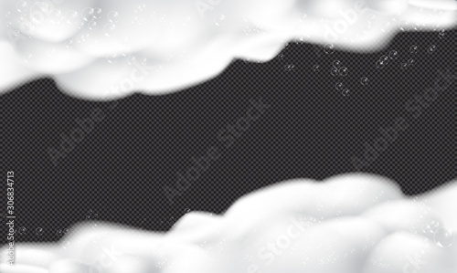 Bath foam soap with bubbles isolated vector illustration on transparent background. Shampoo and soap foam lather vector illustration.