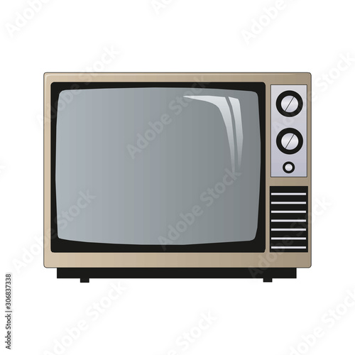 Old-fashioned retro TV. Illustration on white background