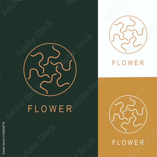 flowers logo design vector for spa, boutique, beauty salon, cosmetician