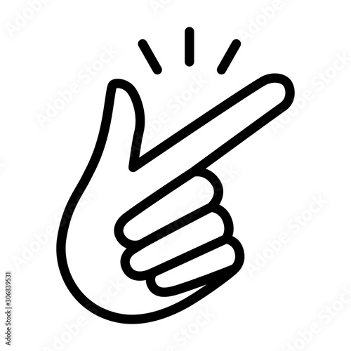 Snap your fingers or finger snapping hand gesture line art vector icon for apps and websites