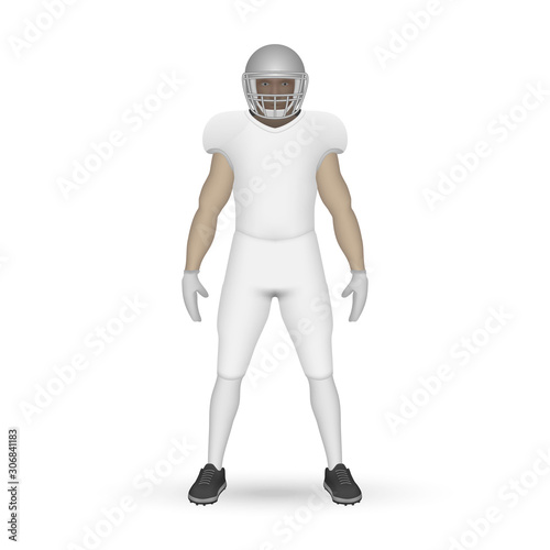 3D realistic American football player