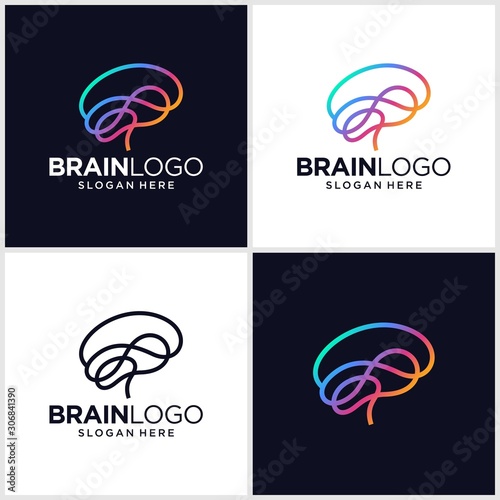 Brain Logo Design Vector Template