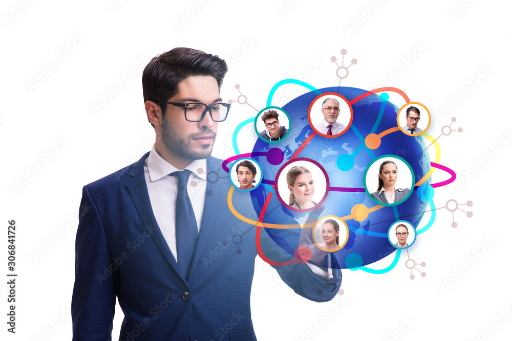 Social networking concept with people Social networking concept with people