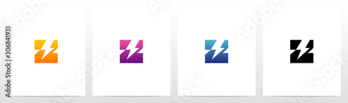 Thunder On A Letter Logo Design Z