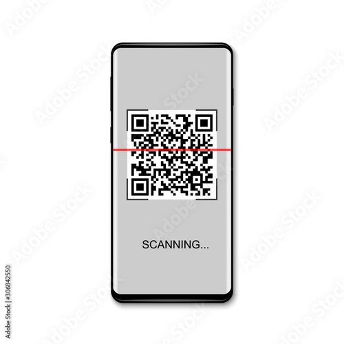smartphone mockup with scan qr code