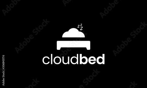 cloud bed logo design template
