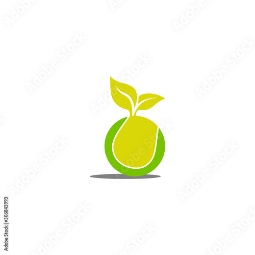 vector of nature tennis ball logo eps format