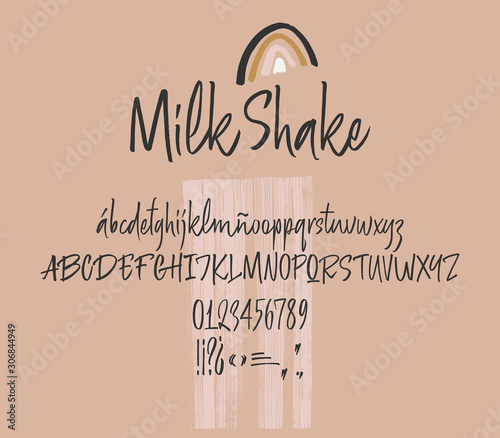 Milk Shake handwritten font. Script. 