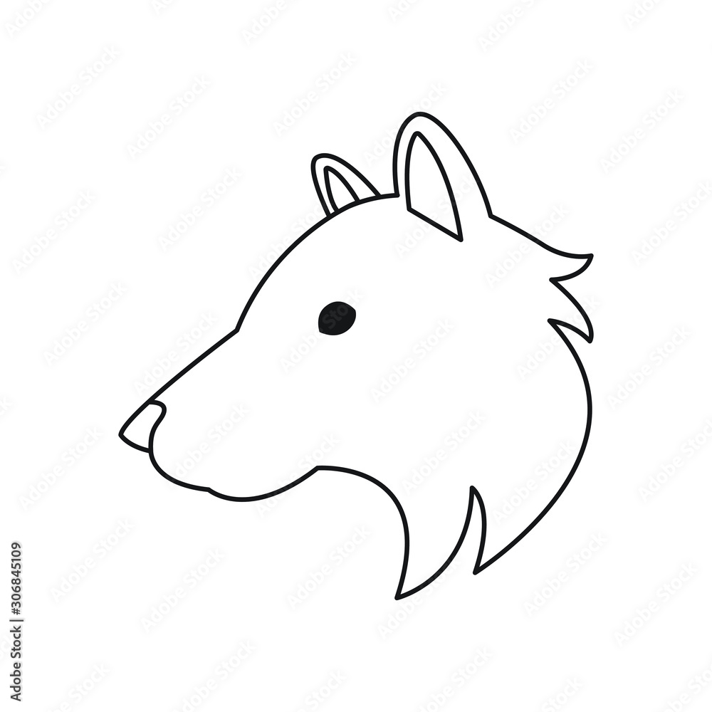 Line icon wolf head vector symbol sign