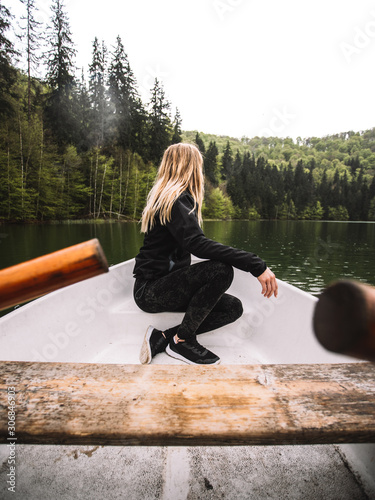 Caucasian young woman relax...