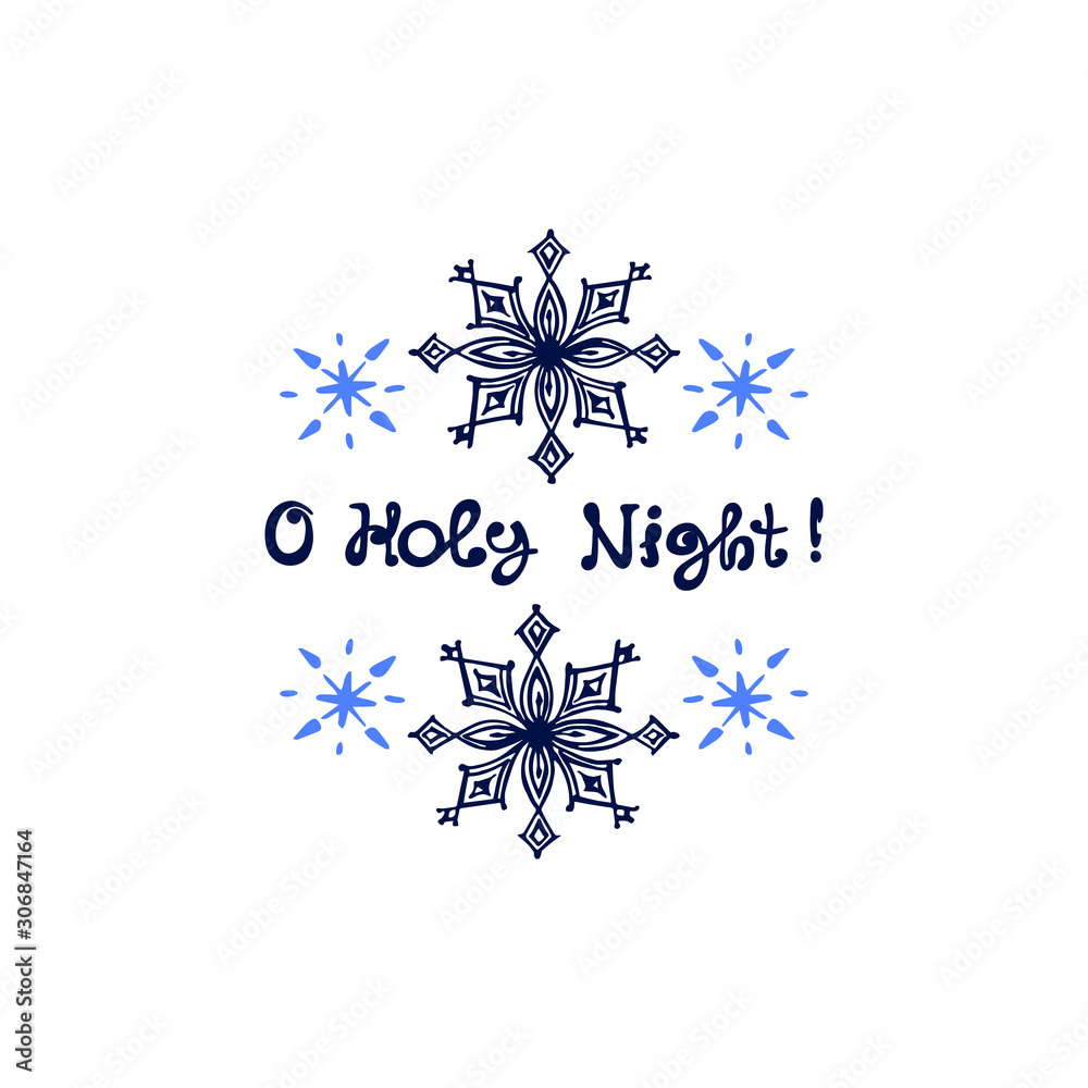 Christmas greeting card with hand drawn snowflakes Christmas greeting card with hand drawn snowflakes