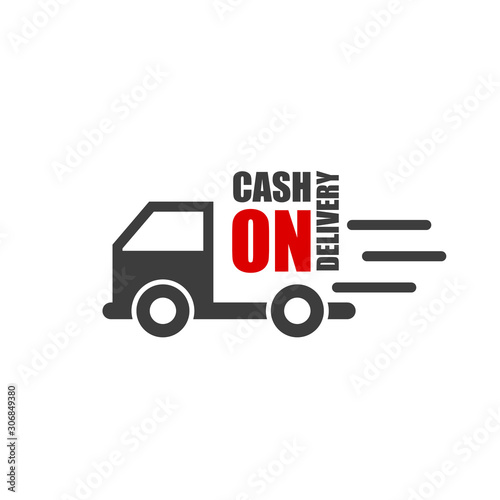 Cash on delivery graphic label sticker. Vector icon