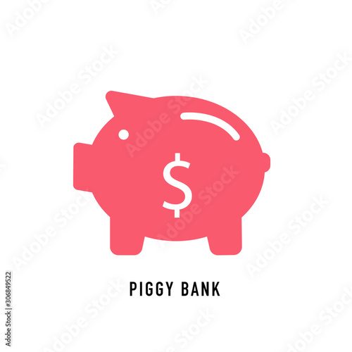 Piggy bank vector illustration.