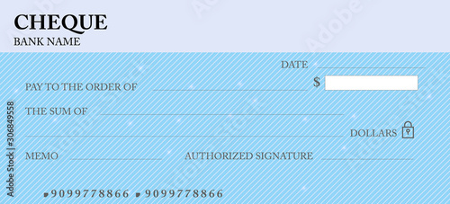 Bank check Guilloche pattern with abstract line watermark. Vector blank