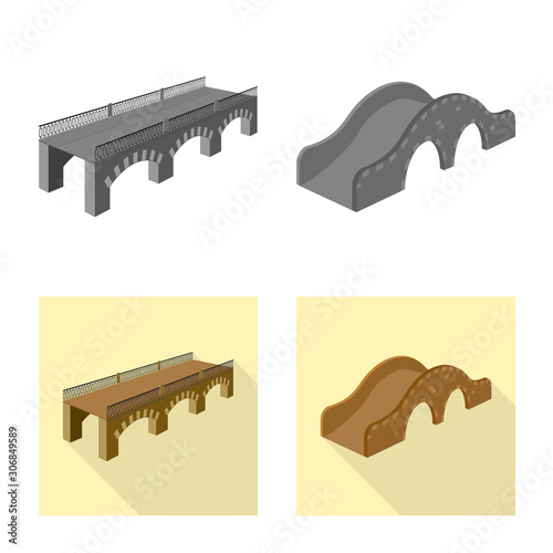 Isolated object of connection and design sign. Set of connection and side stock symbol for web.