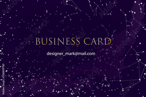Wallpaper Mural Business card, template in a fabulous or scientific style. Business card about astronomy, Torontodigital.ca