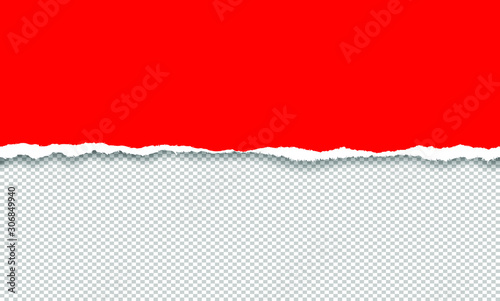 Vector illustration of the squared ripped red and gray gray papers abstract background. EPS10. Idea for writing messages.