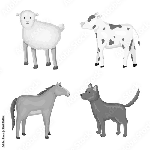 Isolated object of homestead and agriculture symbol. Set of homestead and kitchen vector icon for stock. © pandavector