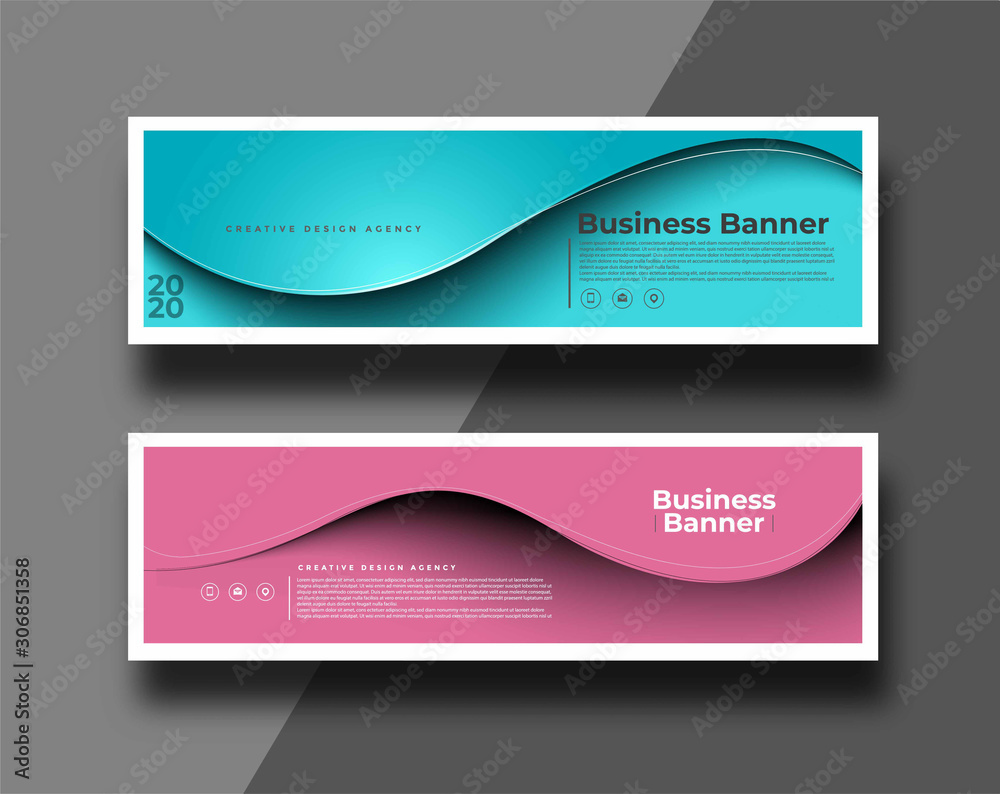 Set Of Modern Global Business Design Banner Template - Use for modern design, cover, poster, template, brochure, decorated, flyer, banner.