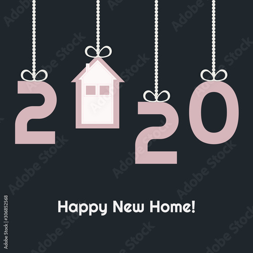 Happy New Home 2020 Abstract Real Estate Card