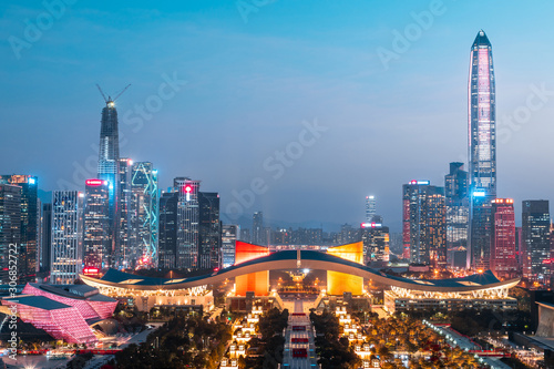 Night city view of Shenzhen, China photo