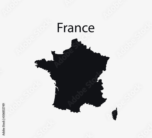 France map on white background. Vector illustration.
