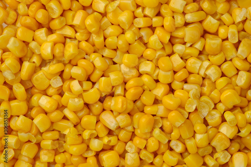 yellow canned corn as background