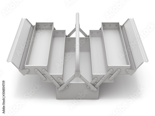 Fotografi Clay render of cantilever tool box over white background - 3D illustration