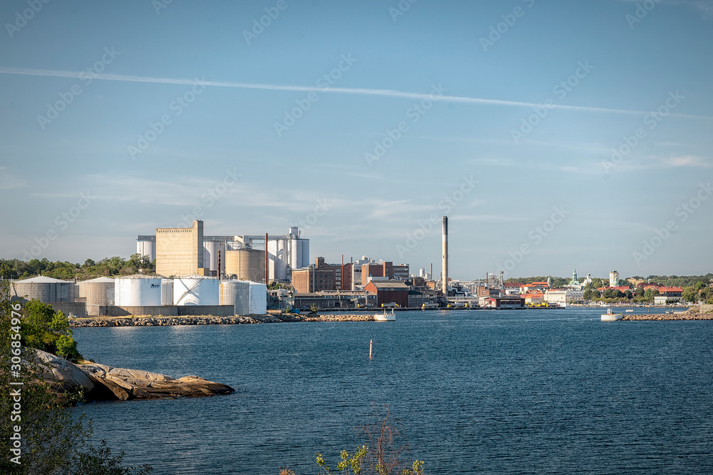 Fototapeta premium Karlshamn AAK Factory and Cityscape