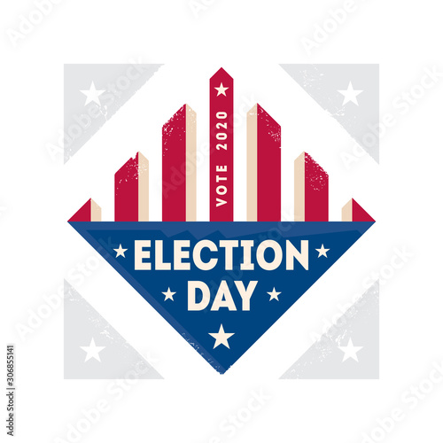 2020 United States of America Presidential Election. Poster or pin design template.
