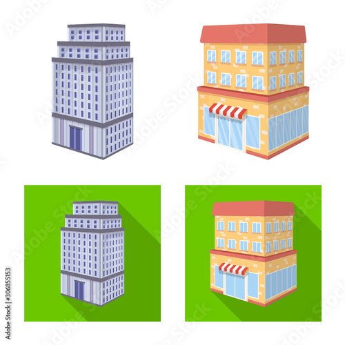 Vector illustration of construction and building symbol. Collection of construction and estate vector icon for stock.