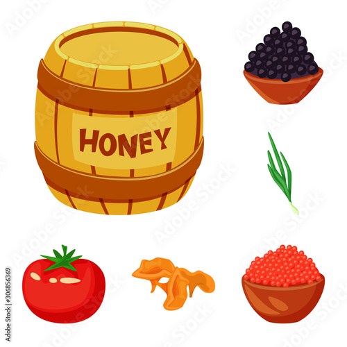Isolated object of food and flavors icon. Set of food and ingredient stock vector illustration.