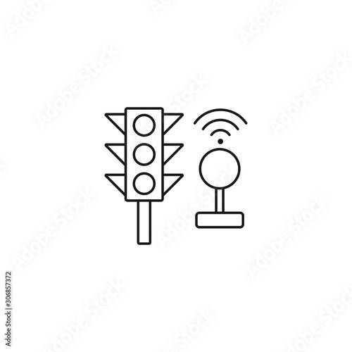 traffic control - minimal line web icon. simple vector illustration. concept for infographic, website or app.