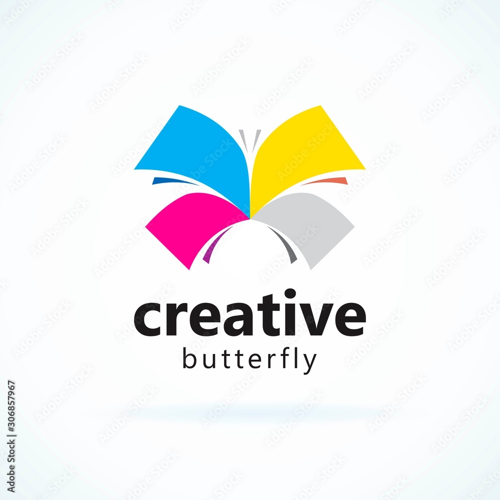 Butturfly colored fly blank logo icon Butturfly colored fly blank logo icon