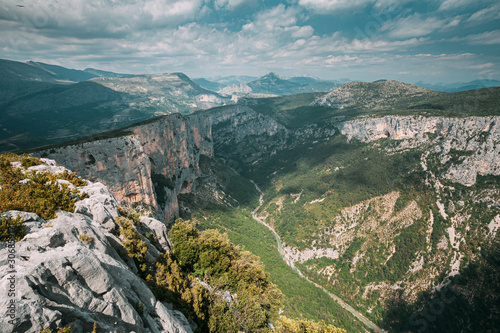Gorges Du Verdo. Beautiful amazing landscape of the Gorges Du Verdon in south-eastern France. Provence-Alpes-Cote d'Azur © Grigory Bruev
