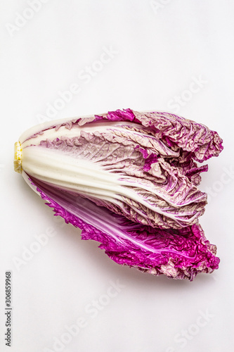 Wallpaper Mural Ripe single purple Napa (chinese) cabbage. Fresh whole head of cabbage. Isolated on white background Torontodigital.ca