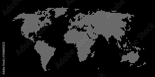 Abstract pixel world map. H...