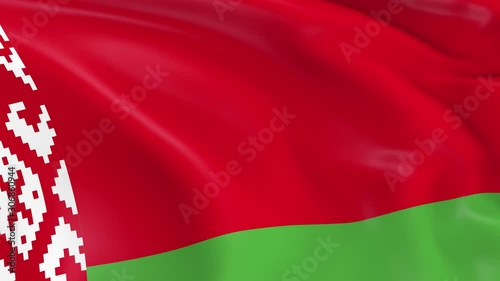 Photo realistic slow motion 4KHD flag of the Belarus waving in the wind.  Seamless loop animation with highly detailed fabric texture in 4K resolution.