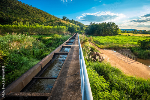 Water Irrigation Bridge in Agriculture Area