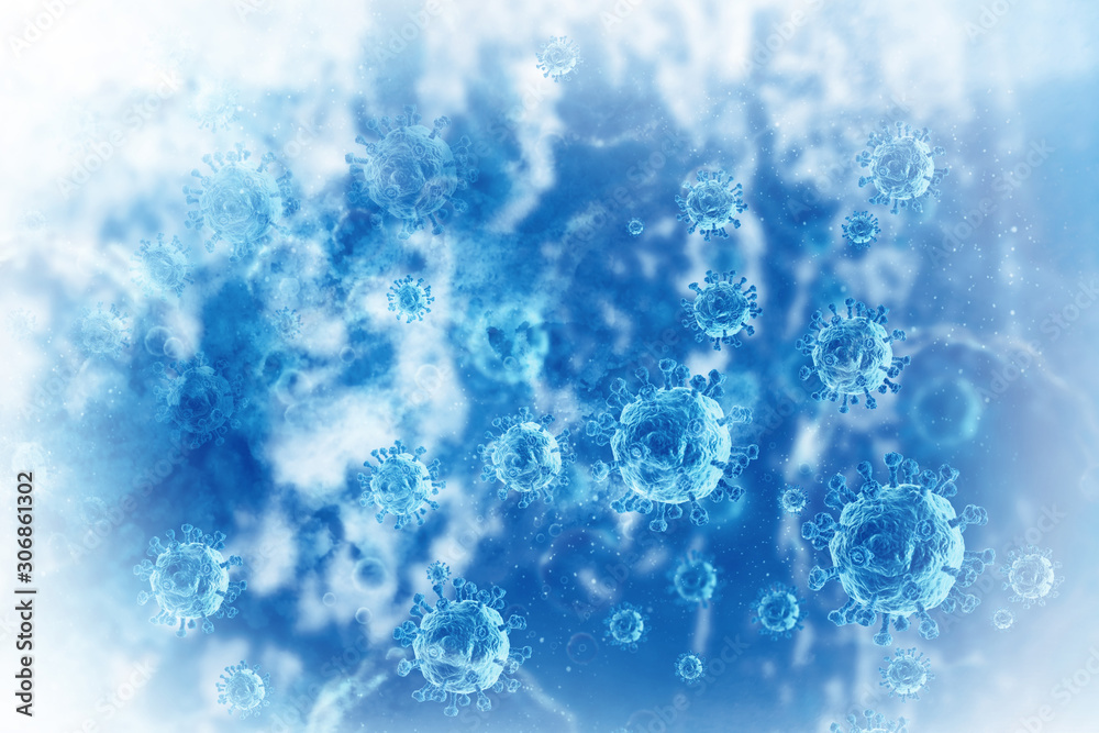 Viral disease, virus, bacteria, cell, 3d illustration Viral disease, virus, bacteria, cell, 3d illustration
