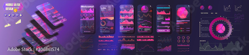 Fitness Dashboard. UI, UX, GUI screens fitness app and flat web icons for mobile apps, responsive website including. Web design and mobile template.