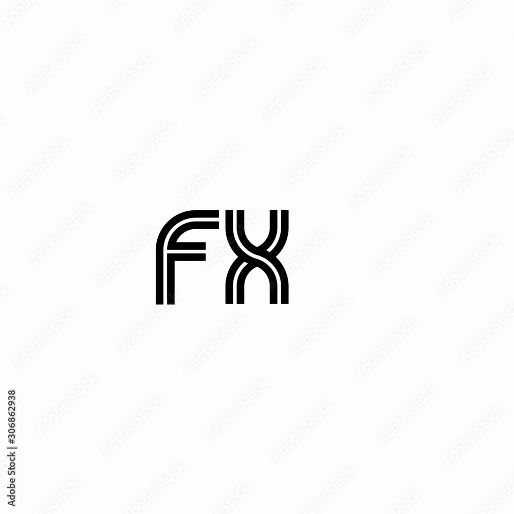 Initial outline letter FX style template Initial outline letter FX style template