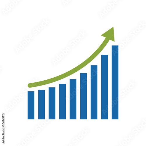 vector bar chart illustration, business graph. data growth diagram
