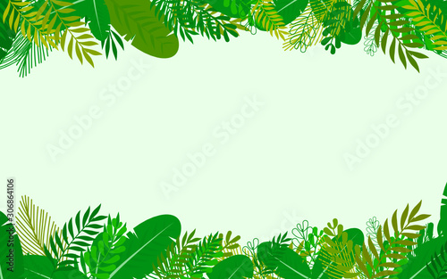 Jungle tropical cartoon background. vector illustration.