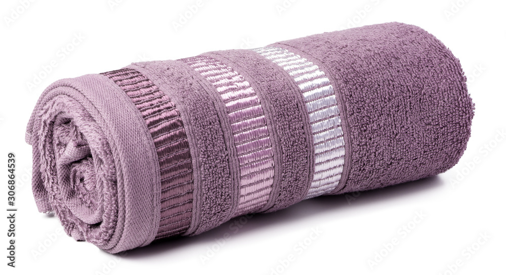 Bath towel isolated on white background close up Bath towel isolated on white background close up